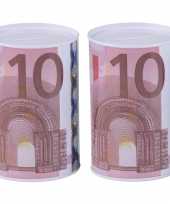 2x spaarpotten 10 euro biljet 13 x 15 cm