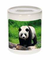 Dieren foto spaarpot grote panda 9 cm pandaberen spaarpotten jongens en meisjes