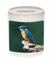 Dieren foto spaarpot ijsvogel zittend 9 cm vogels spaarpotten jongens en meisjes
