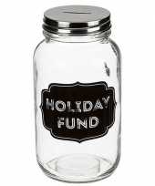 Glazen spaarpot holiday fund