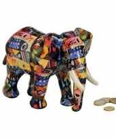 Luxe spaarpot olifant blauw van keramiek 22 cm